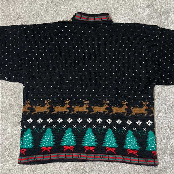 Vintage Deans Of Scotland 100% Wool Christmas Holiday Sweater size XL - Picture 2 of 6